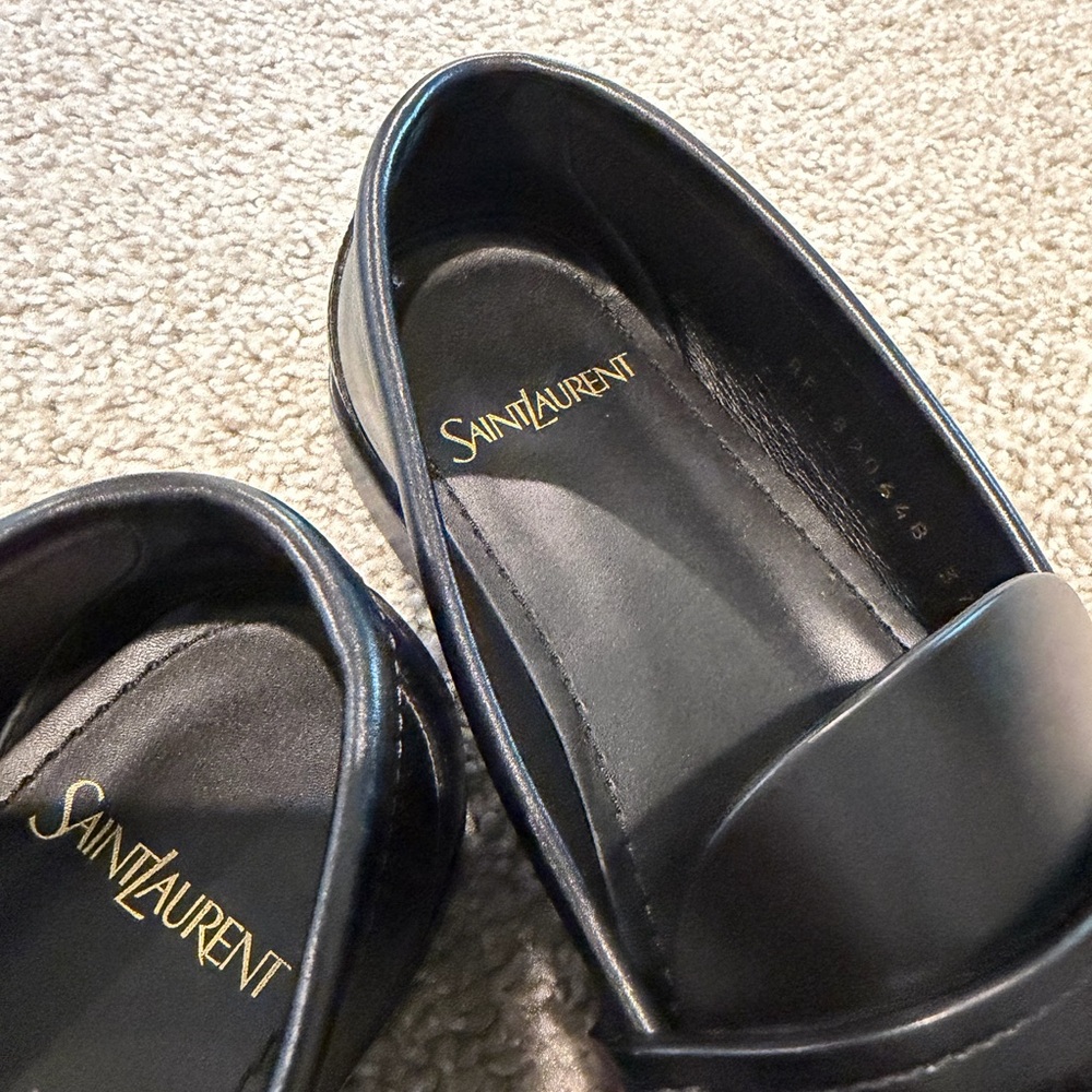 Saint Laurent Black Leather Loafers - Picture 11 of 16